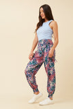 CKM Animal Print Boho Harem Pants Multi Pink