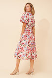 CKM Anushka Floral Midi Dress Multi Pink