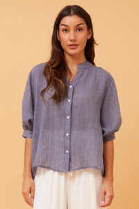 CKM Belina Button Up Wmns Shirt Blue Jean