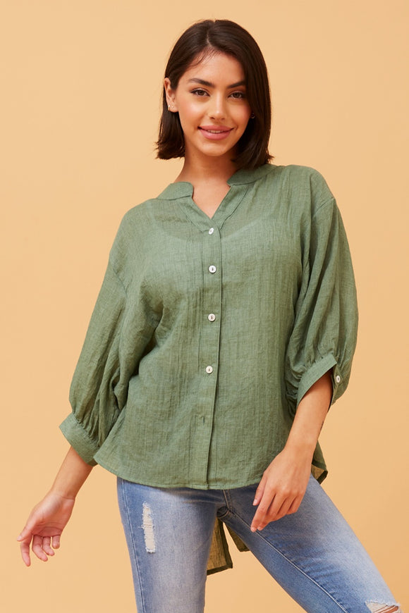 CKM Belina Button Up Wmns Shirt Green