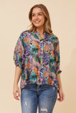 CKM Belina Tropical Print Shirt Multi Green