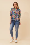 CKM Belina Tropical Print Shirt Multi Green