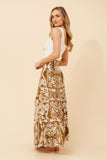 CKM Bettina Abstract Print Maxi Skirt Toffee
