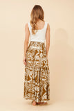 CKM Bettina Abstract Print Maxi Skirt Toffee