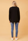 CKM Star Animal Print Panel Sweater Black