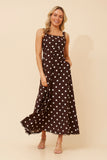 CKM Davan Polka Dot Print Dress Coffee
