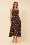 CKM Davan Polka Dot Print Dress Coffee