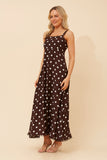 CKM Davan Polka Dot Print Dress Coffee