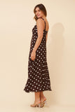 CKM Davan Polka Dot Print Dress Coffee