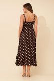 CKM Davan Polka Dot Print Dress Coffee