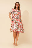 CKM Dree Floral Midi Dress Multi Red