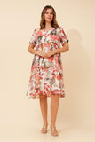 CKM Dree Floral Midi Dress Multi Red