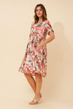 CKM Dree Floral Midi Dress Multi Red