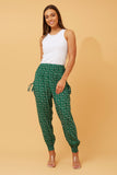 CKM Floral Print Boho Harem Pants Jade