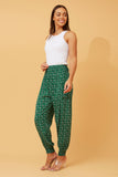 CKM Floral Print Boho Harem Pants Jade