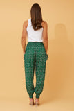 CKM Floral Print Boho Harem Pants Jade