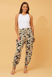 CKM Floral Print Boho Harem Pants Black