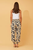 CKM Floral Print Boho Harem Pants Black