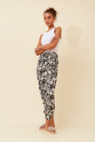CKM Floral Print Harem Pants Black