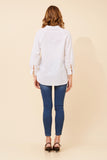CKM Gayel Solid Linen Blend Blouse White