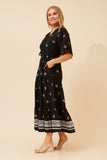 CKM Border Print Maxi Dress Black