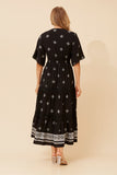 CKM Border Print Maxi Dress Black