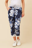 Bottega Moda Ginna Floral Jogger Pants Navy