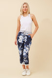 Bottega Moda Ginna Floral Jogger Pants Navy
