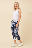 Bottega Moda Ginna Floral Jogger Pants Navy