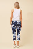 Bottega Moda Ginna Floral Jogger Pants Navy