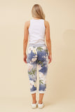 Bottega Moda Ginna Floral Jogger Pants Washed Denim