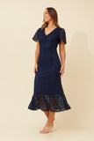 CKM Godiva Lace Midi Dress Navy