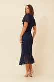 CKM Godiva Lace Midi Dress Navy