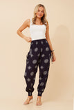 CKM Harem Abstract Print Pants Navy