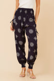 CKM Harem Abstract Print Pants Navy