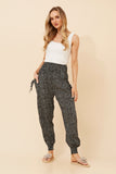 CKM Harem Abstract Print Pants Black