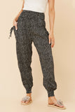 CKM Harem Abstract Print Pants Black