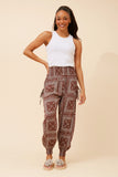 CKM Harem Bandana Print Pants Chocolate