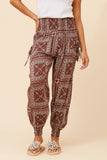 CKM Harem Bandana Print Pants Chocolate