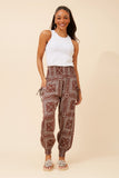 CKM Harem Bandana Print Pants Chocolate