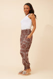 CKM Harem Bandana Print Pants Chocolate