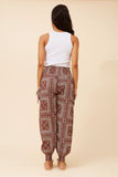 CKM Harem Bandana Print Pants Chocolate