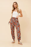 CKM Harem Floral Pants Rust