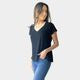Amyic V Neck Tee Black