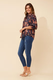 CKM Ishla Floral Shirt Navy