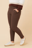 CKM Fleece Lined Leggings Chocolate
