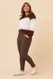 CKM Fleece Lined Leggings Chocolate