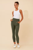 CKM Fleece Lined Leggings Khaki