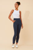 CKM Fleece Lined Leggings Navy
