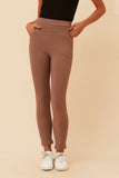 CKM Fleece Lined Leggings Taupe